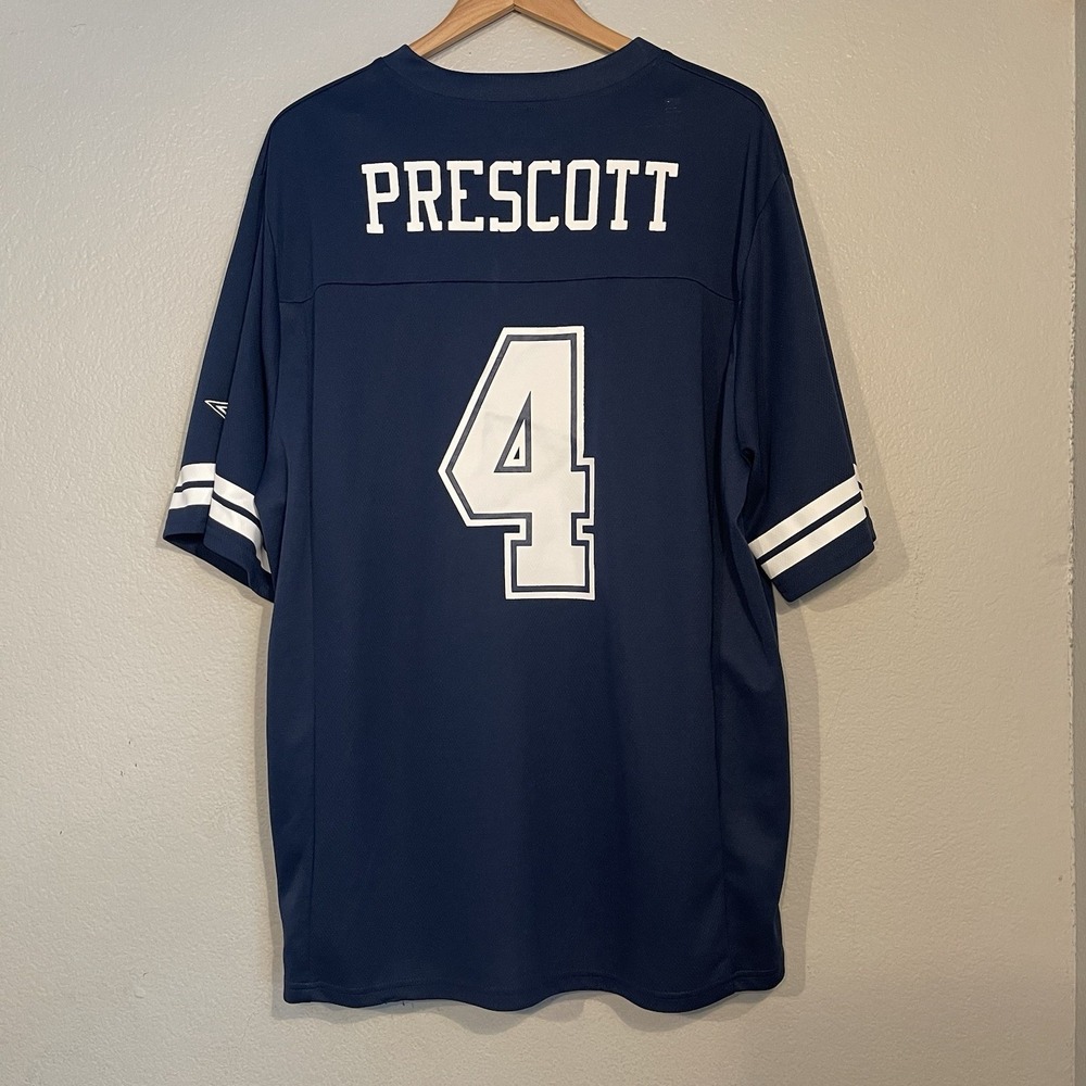 NFL Team Apparel Dallas Cowboys Dak Prescott #4 Navy Blue Men's XL Jersey NFLPA